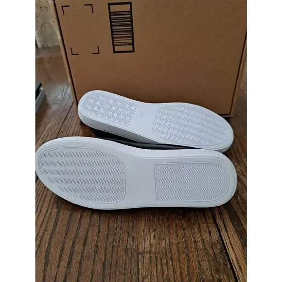 New Sz 8 Vocntvy Black Loafers Comfortable Casual Quilted Leather Slip On Shoes - Picture 12 of 12